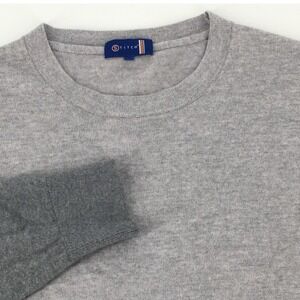 Stitch Golf Sweater Mens Medium Gray Colorblock Merino Wool Long Sleeve Sweater